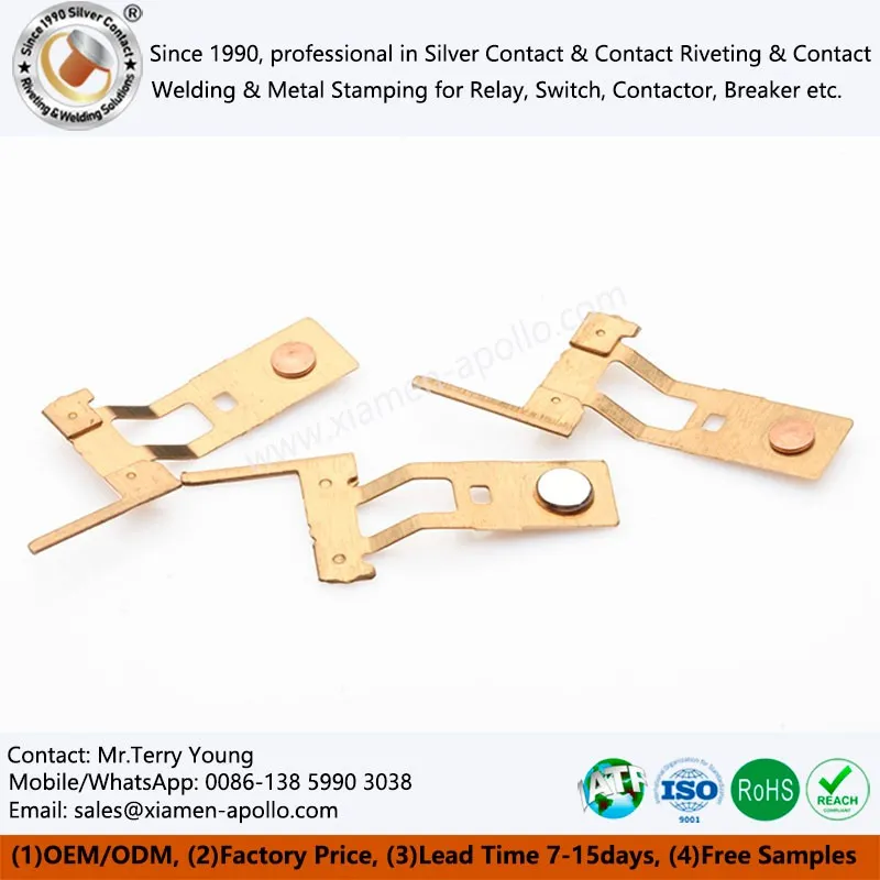 Brass Strip Stamping and Electric Silver Contacts Rivted Assembly Set