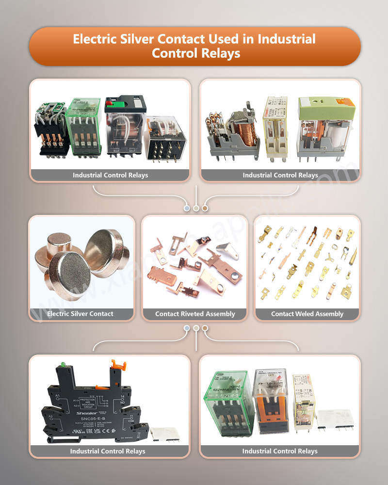 Copper Stamping Parts With Riveted Silver Contacts Used in Industrial Control Relays Copper Stamping Parts With Riveted Silver Contacts Used in Industrial Control Relays