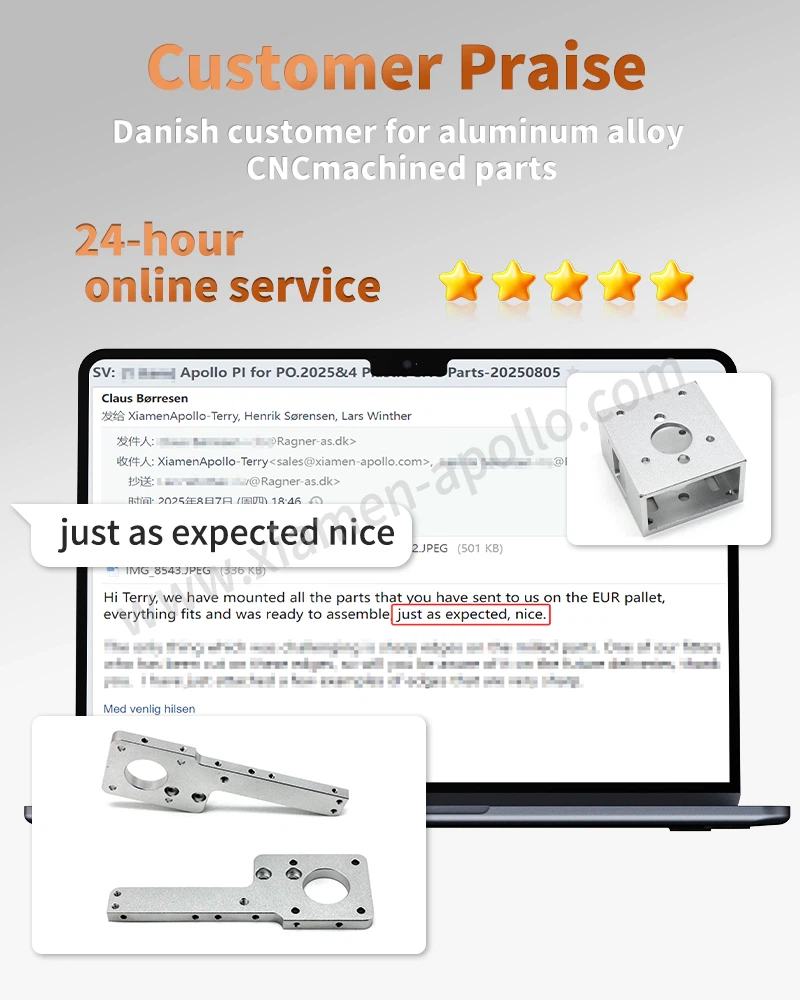 Danish Customer For Aluminum Alloy CNC machined Parts Danish Customer For Aluminum Alloy CNC machined Parts