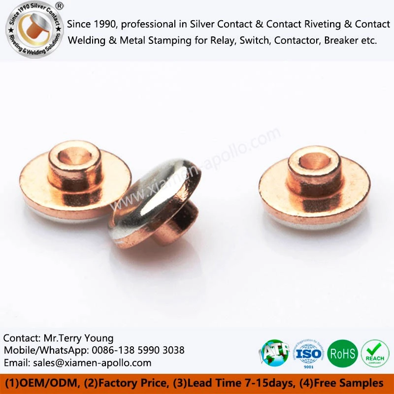 Bimetal rivet-type contact