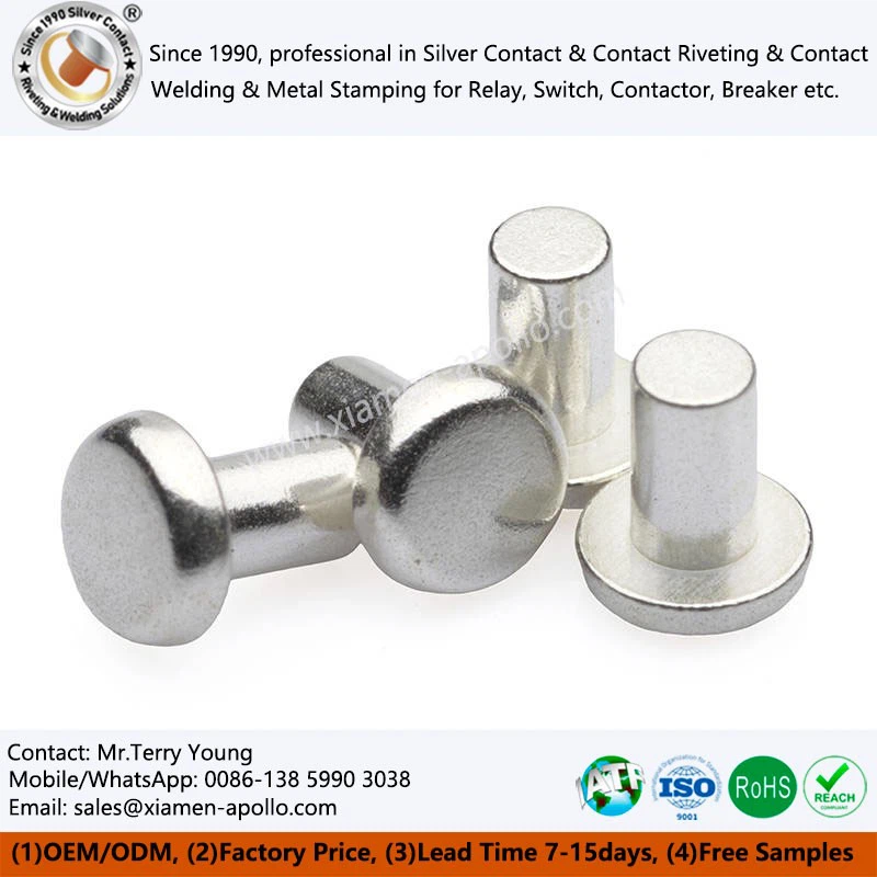 Solid Silver Contact Rivets